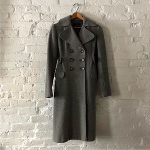 Banana Republic Heather Gray Long Wool/ Cashmere Peacoat Vintage Holiday '08